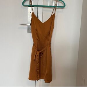 Abercrombie Burnt Orange Satin Slip Dres